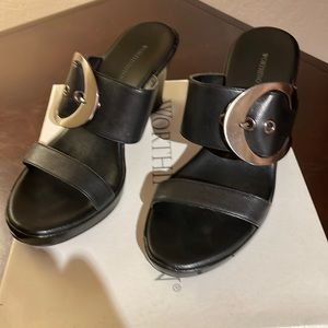 Worthington Patsy Black Strapless Wedge Shoes